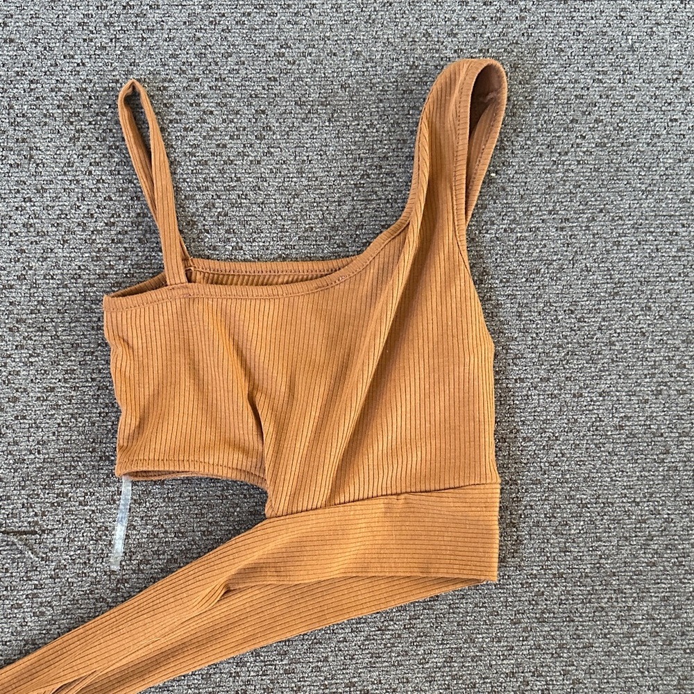 Ribbed Tan Crop Top